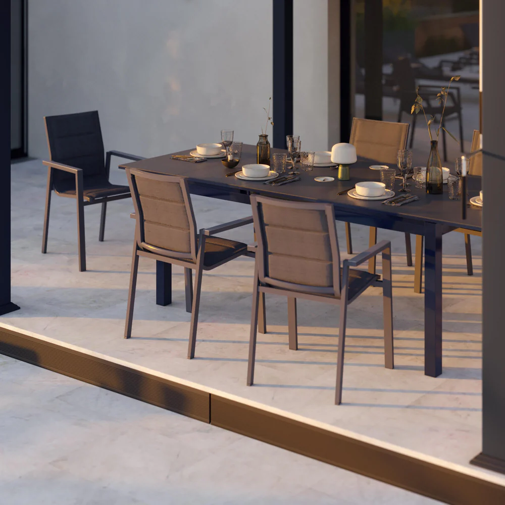 שולחן אוכל נפתח 1.80 ל-2.40 אפור כהה Odyssea2890